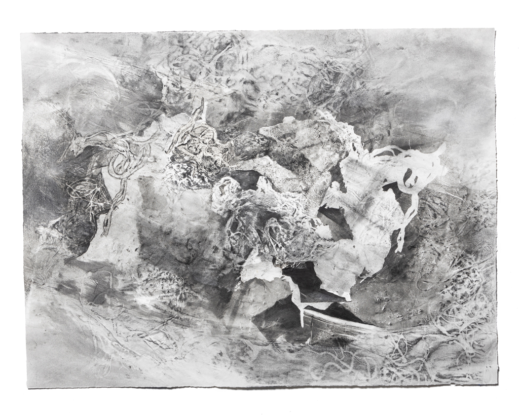 Weisberg_Bet_2021_Collage over embossed monoprint,charcoal,graphite_23x31inches_2200